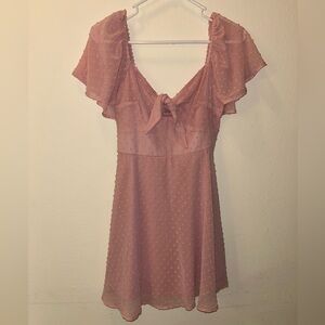 (XS) NWT Pink Francesca’s Dress with Ruffles